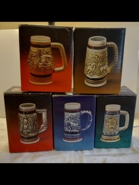 Avon Ceramic Beer Steins Set By Avon